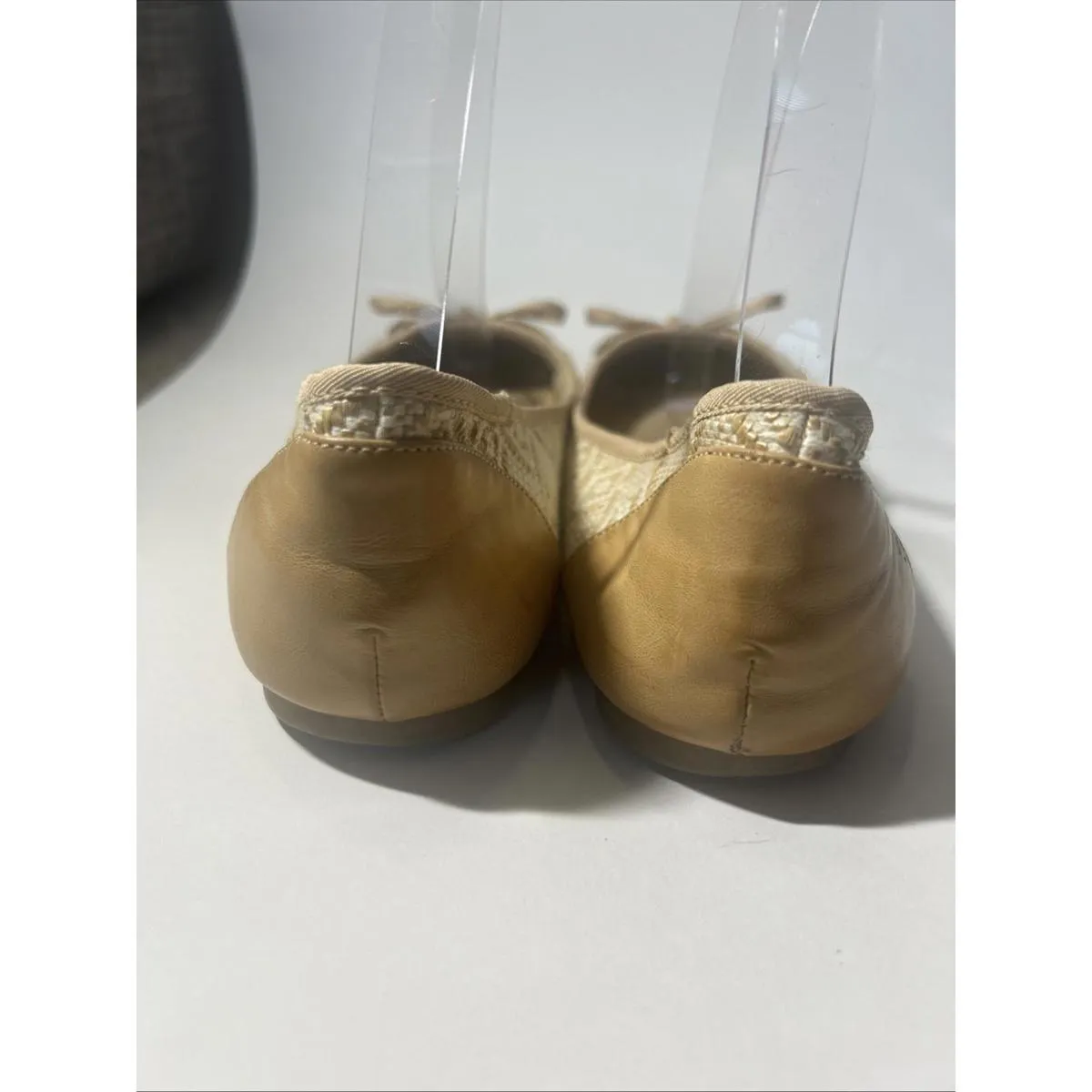 BASS LACY Raffia Tan Ballet Flats Sz 8M Classic Comfort Style Academia Made USA - Image 6