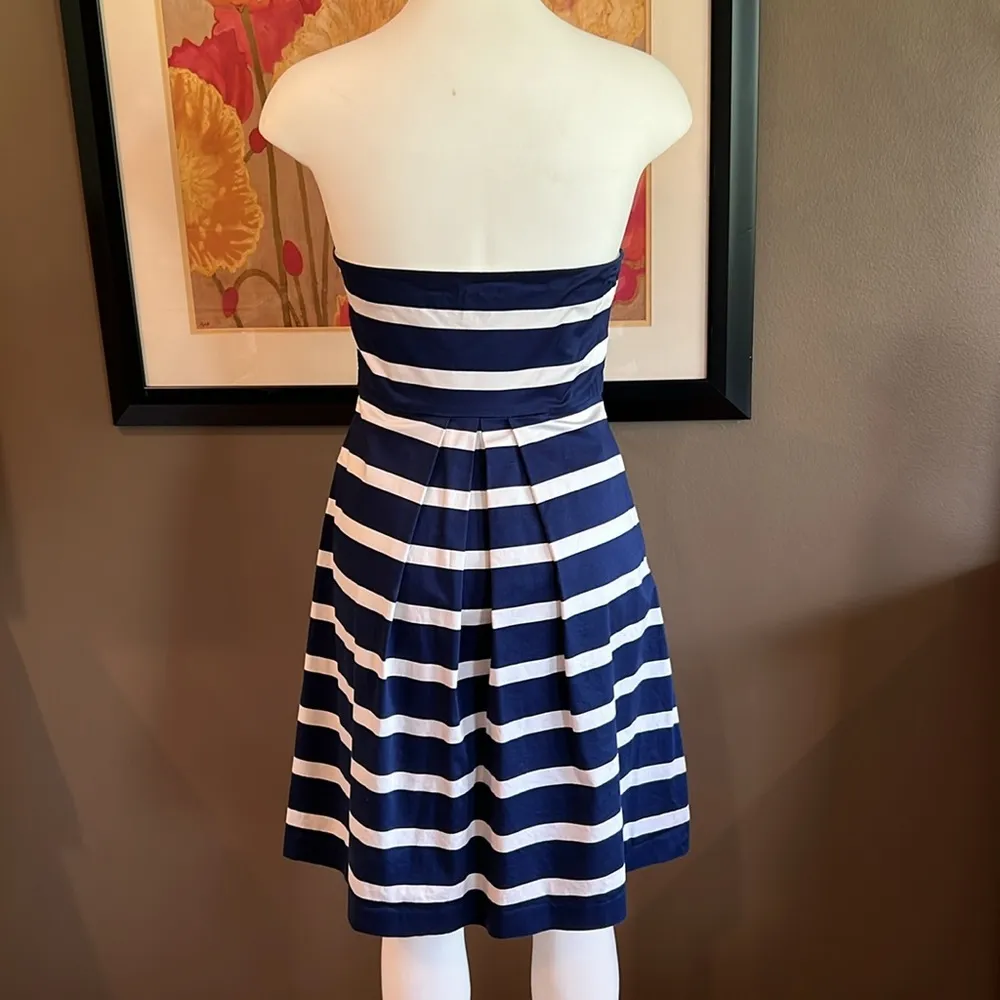 GAP Navy & White Stripe Strapless Dress Size 8 - Image 5