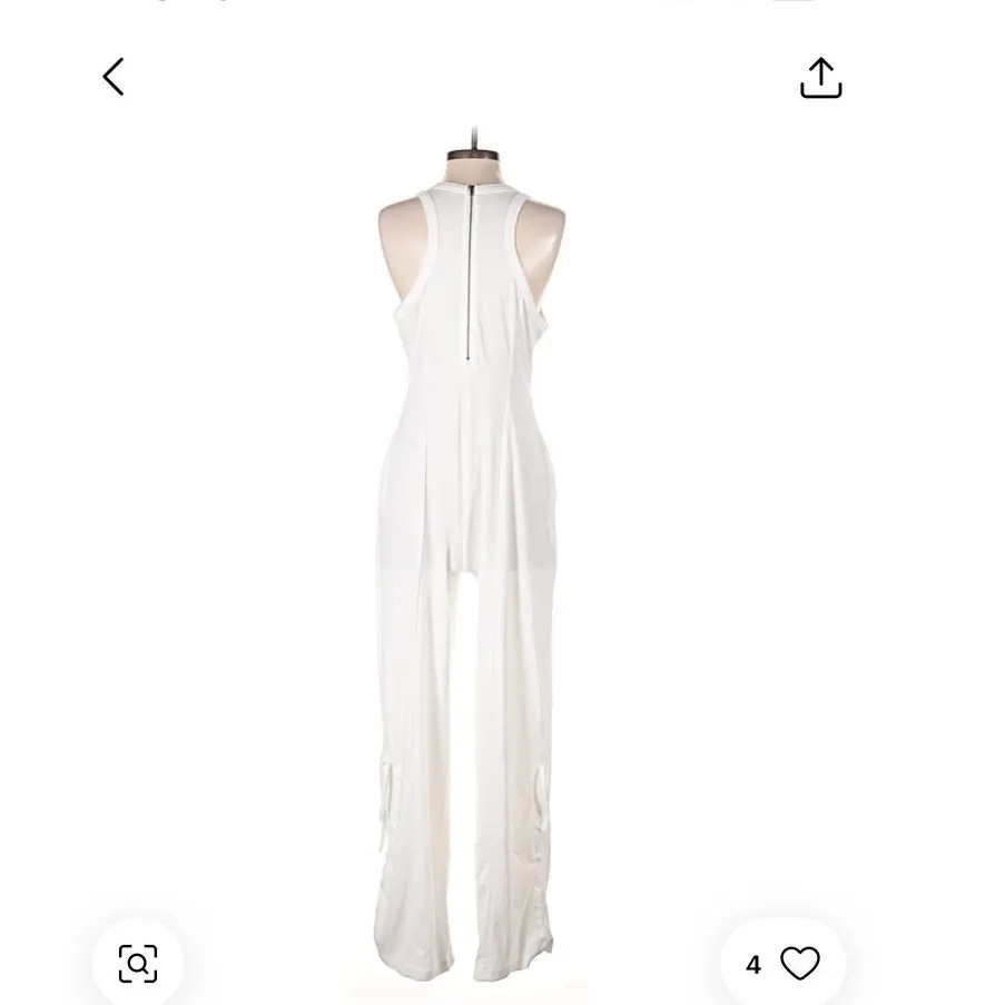 Anthropologie Daily Practice S Jumpsuit One Piece Pant Outfit Sleeveless Silk White - Image 3