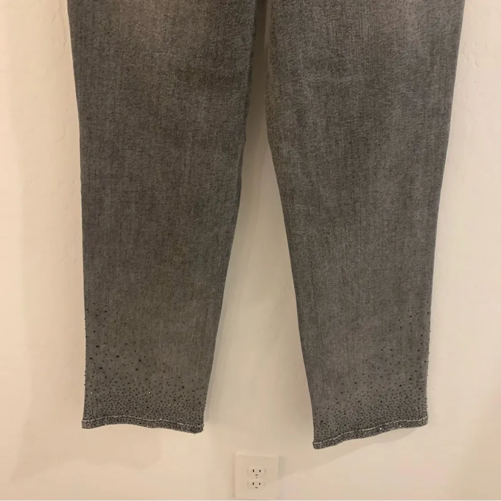 NWT Judy Blue Straight Fit High Waist Beaded Gray Wash Jeans Size 11/30 - Image 9