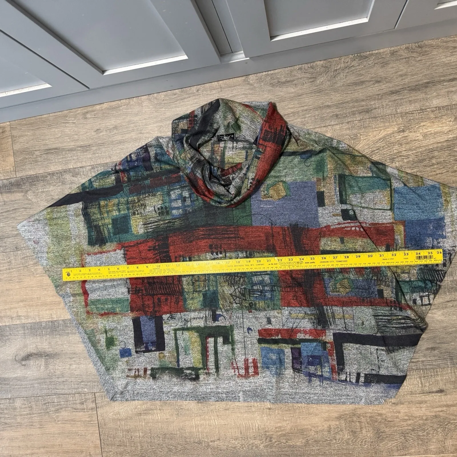 Inoah Cowl Neck‎ Tunic Top Medium Bat Wing Sleeve Wearable Art Lagenlook City - Image 7