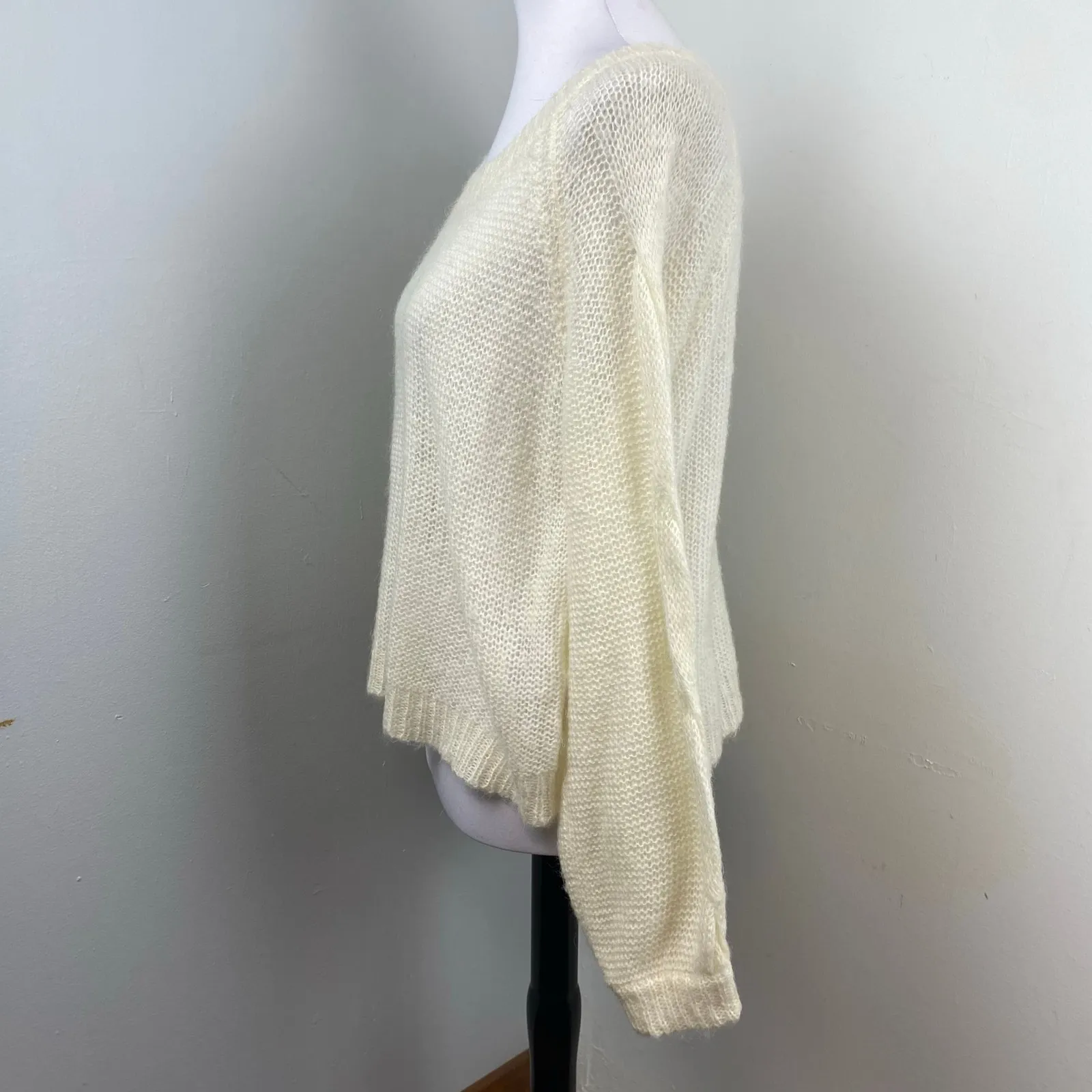 Anthropology Ivory Rosie Neira Homeward Pullover Loose Knit Alpaca Sweater SM - Image 8