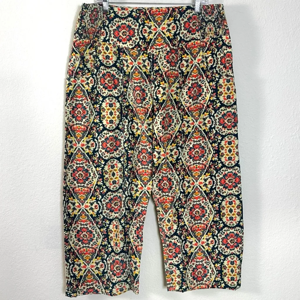Free People XL Lunan Crop Harem Cord Printed Jeans NWT Bohemian Retro 60s 70s - Image 11