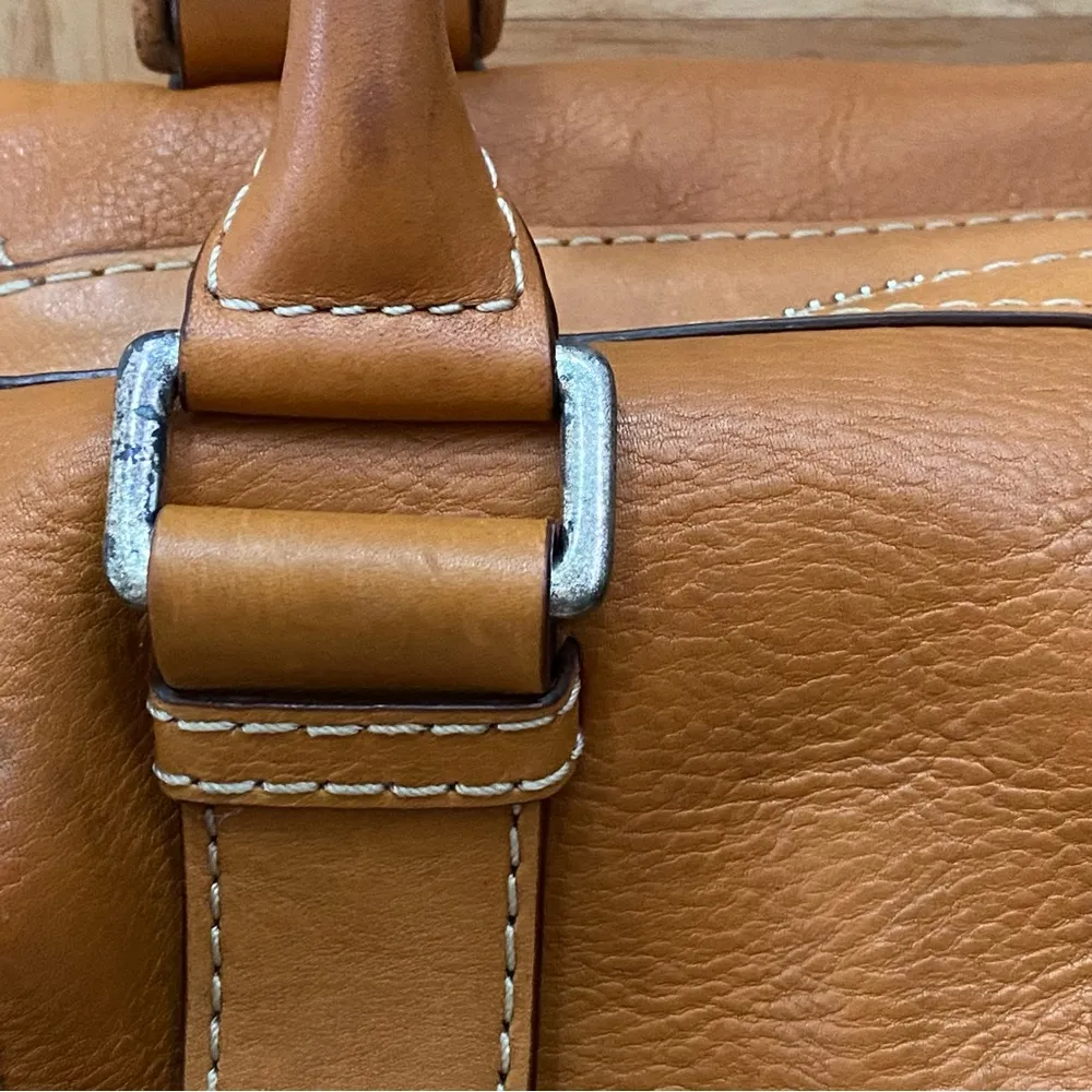 MICHAEL Michael Kors Brookville Update Cognac Brown Leather Medium Bowling Bag - Image 14