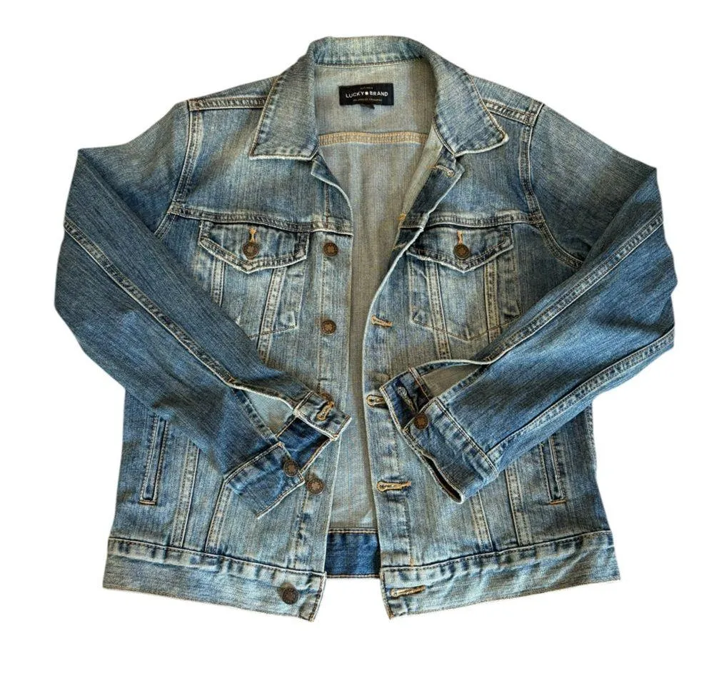Lucky Brand The Tomboy Trucker Denim Jacket Womens Size Small - Image 4