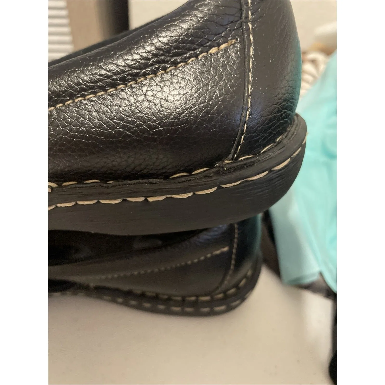 BOC Born Concepts Black Leather Slip On Clogs Mules Comfort Size 7M - Image 8