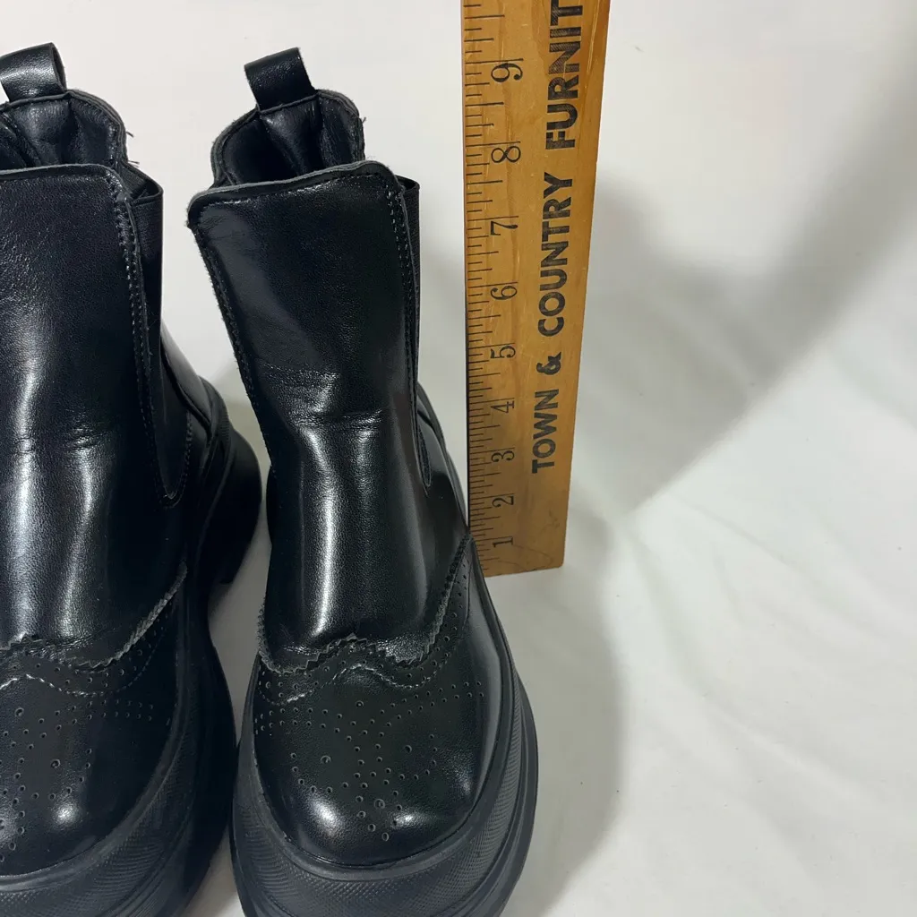 CHELSEA PLATFORM ANKLE BOOT GOTHIC ROUND TOE GORTEX WOMEN SZ 240 SZ 7 BLACK NEW - Image 9
