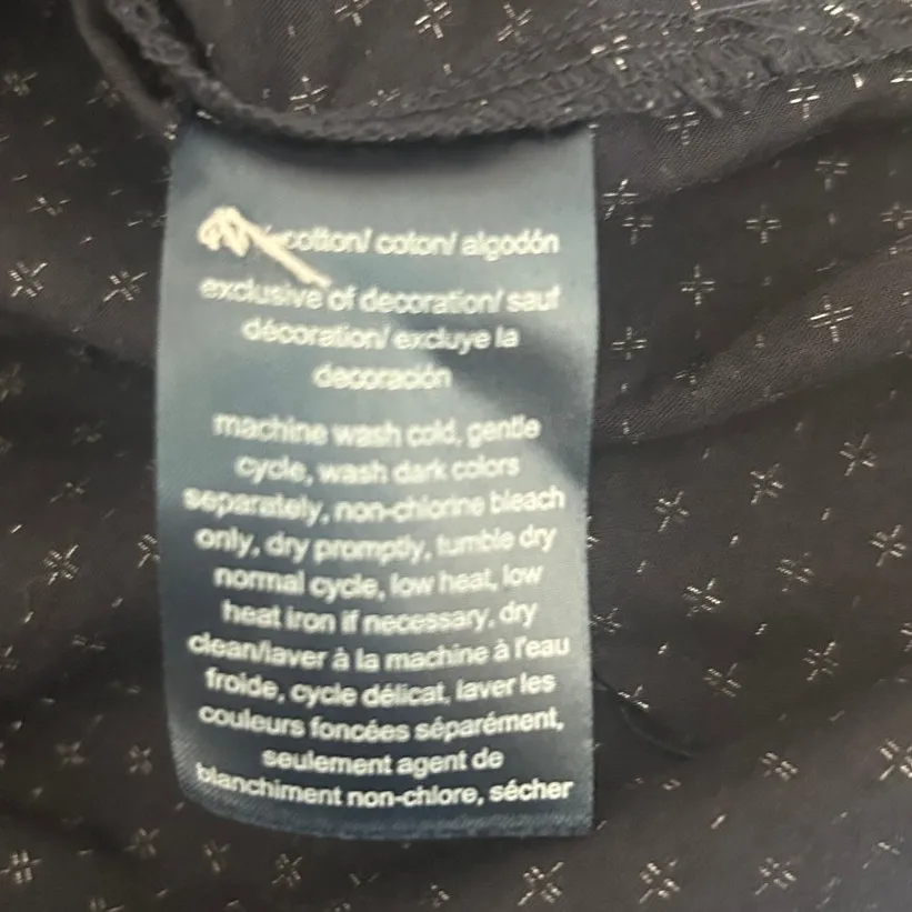 Tommy‎ Hilfiger Women Top M Navy Geometric Button Up Preppy Classic Nautical - Image 10