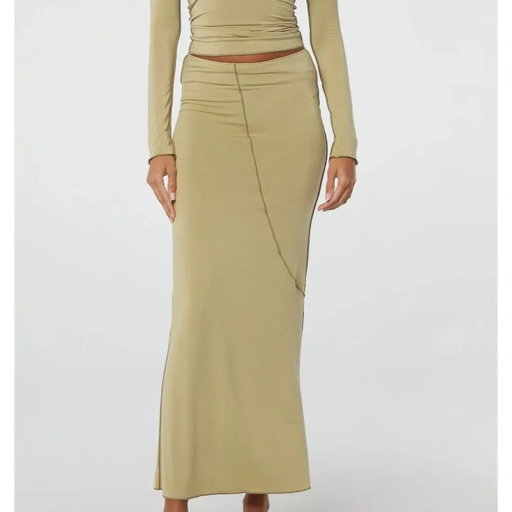 THE LINE BY K Vana Maxi‎ Skirt in Army Green Sz XS - Image 2