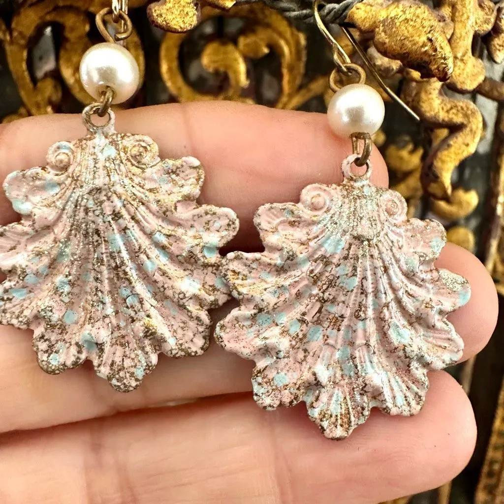 faux pearl shell earrings - Image 8