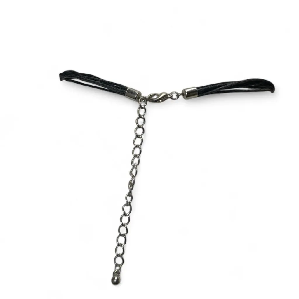 Boho Chic Mother of Pearl Floral Corded Necklace Choker Y2K Fairycore White - Image 3