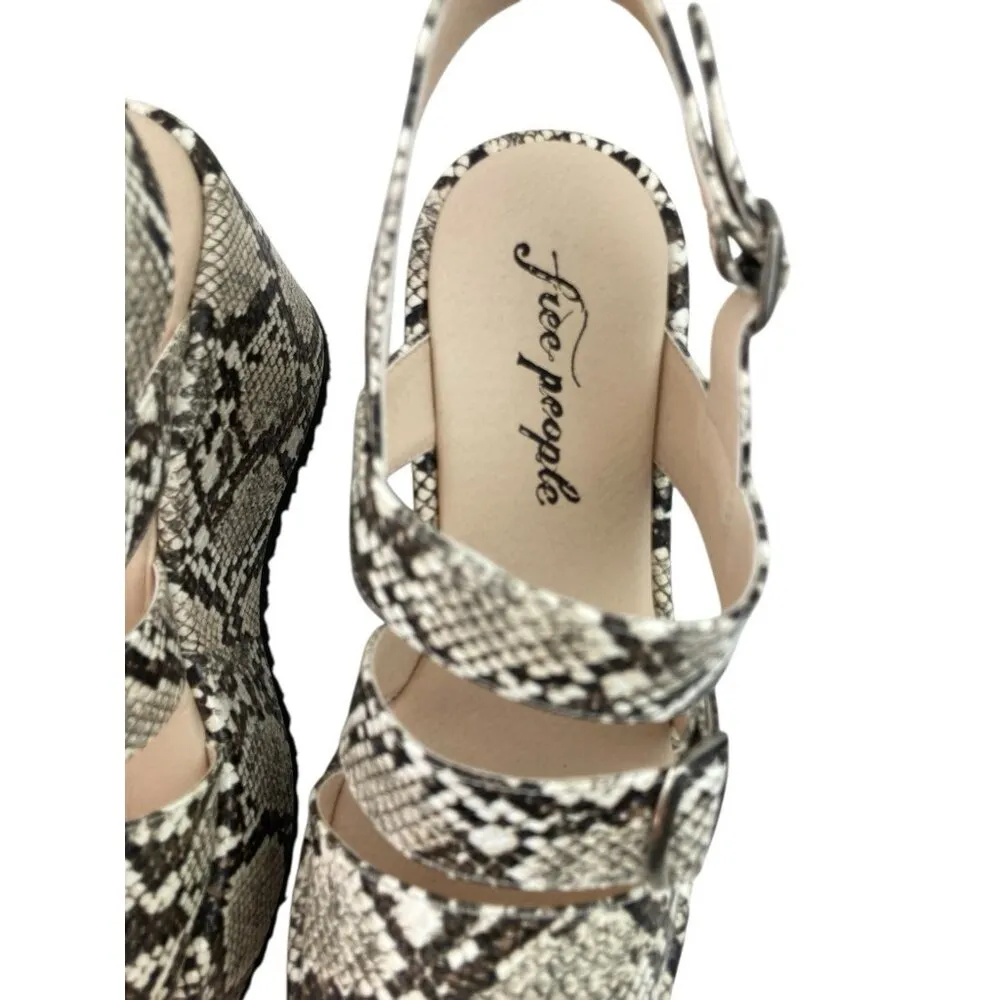 New Free People Platform Sandals Womens Size 36 Snake Print Festival Trendy Boho - Image 8