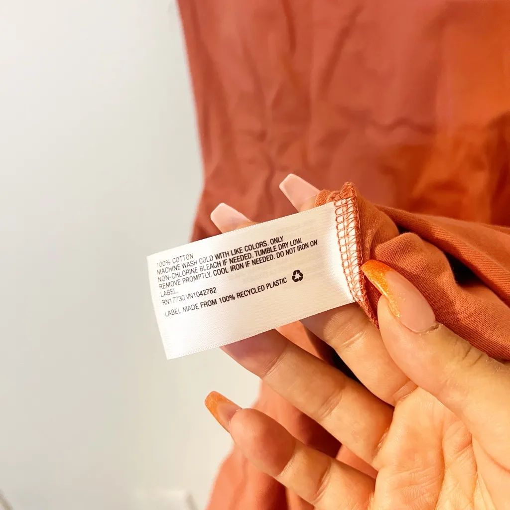 A new day cotton cuffed sleeve midi tshirt orange/red short sleeve dress - Image 12