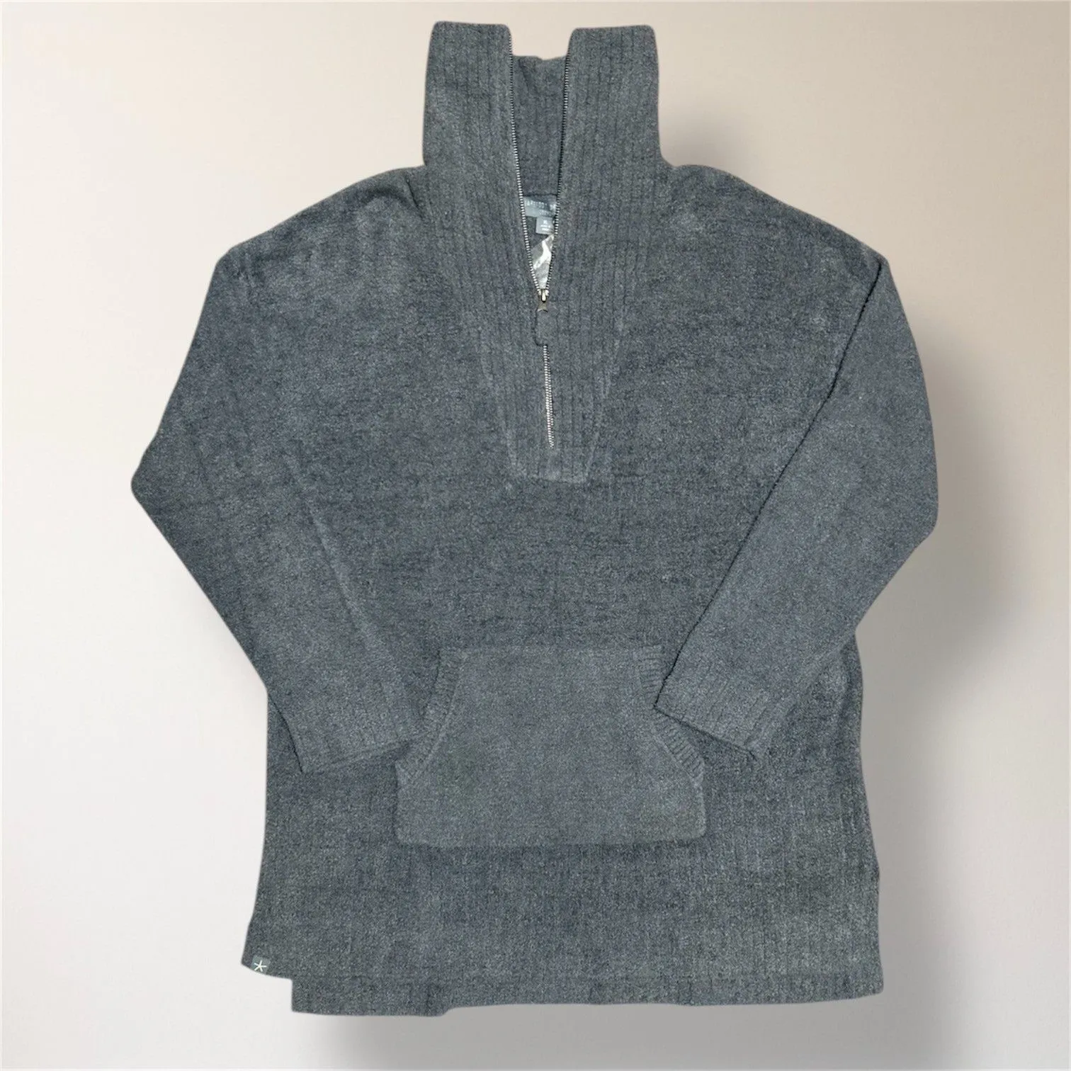 Barefoot Dreams XL CozyChic Lite High Rib Half Zip Tunic Sweater Kangaroo Pocket - Image 7