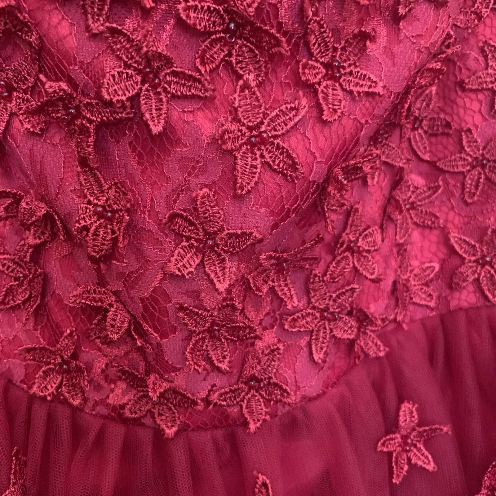 Ever Pretty Red Lace Formal Dress Size 10 Off Shoulder Evening Gown Prom Wedding - Image 8