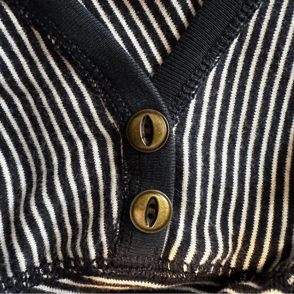 LRL Lauren Jeans Company Blue and White Striped Shirt Sz S - Image 7