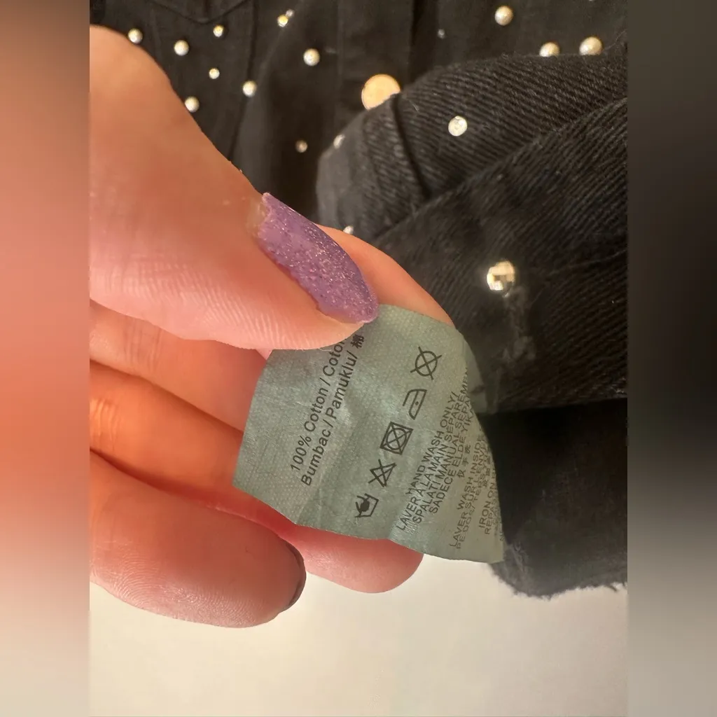 Missguided Carli Bybel Distressed Black Jean Jacket - Image 15