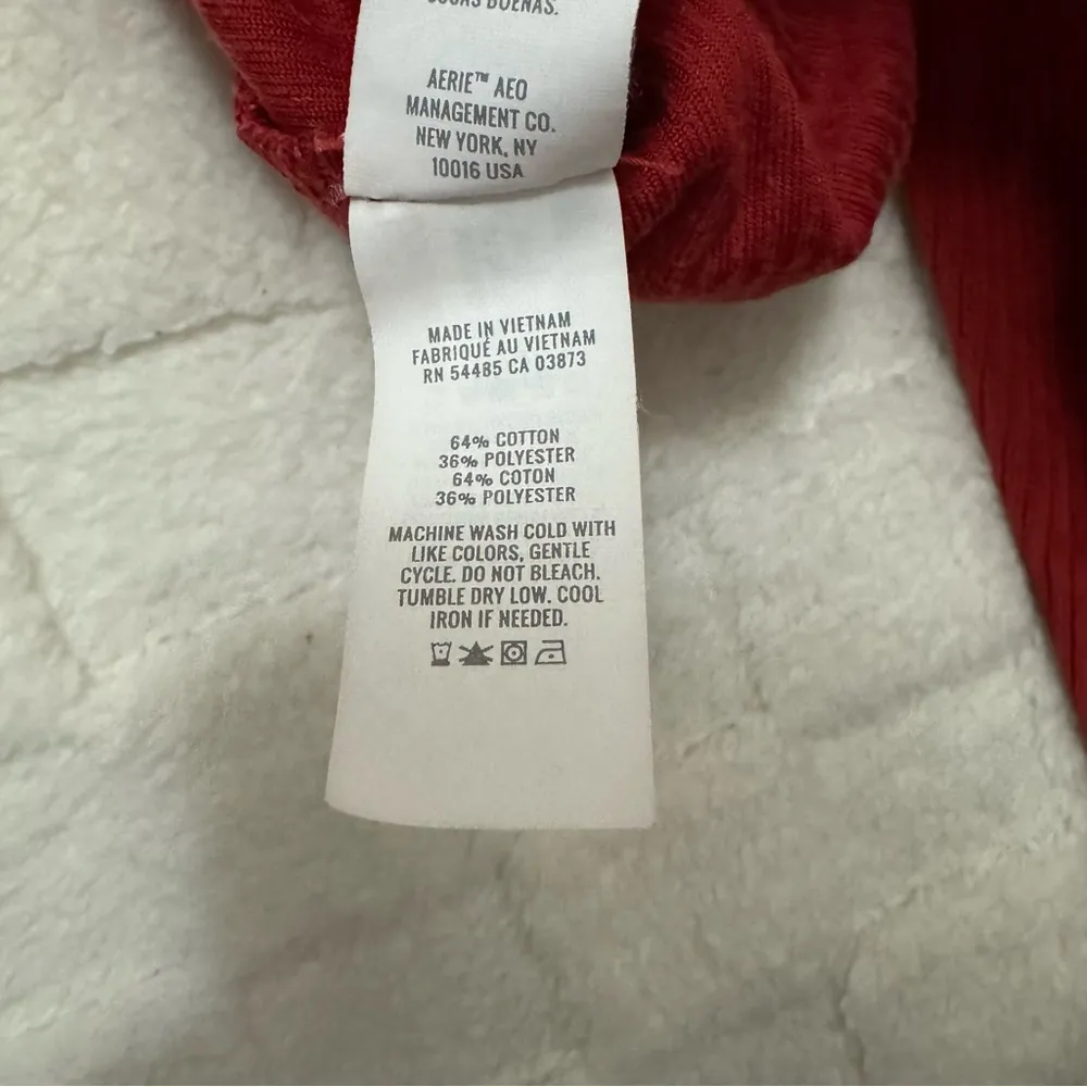 Aerie Red Ribbed Velour Flare Pants High Waisted Super Soft Size X-Small - Image 6