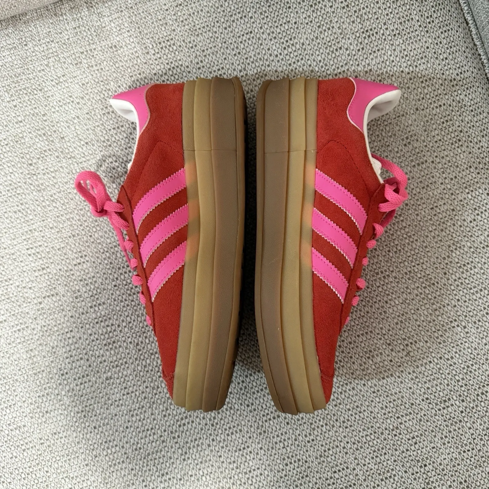 adidas Originals Gazelle Bold platform sneakers in red and pink size 5 - Image 11