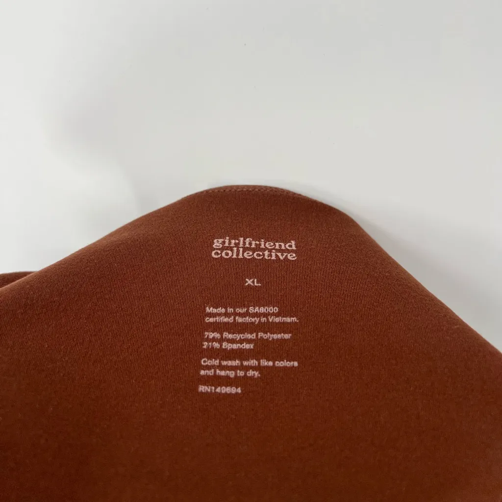 Girlfriend Collective Jumpsuit Romper Spaghetti Strap Unitard Chocolate Brown XL - Image 16