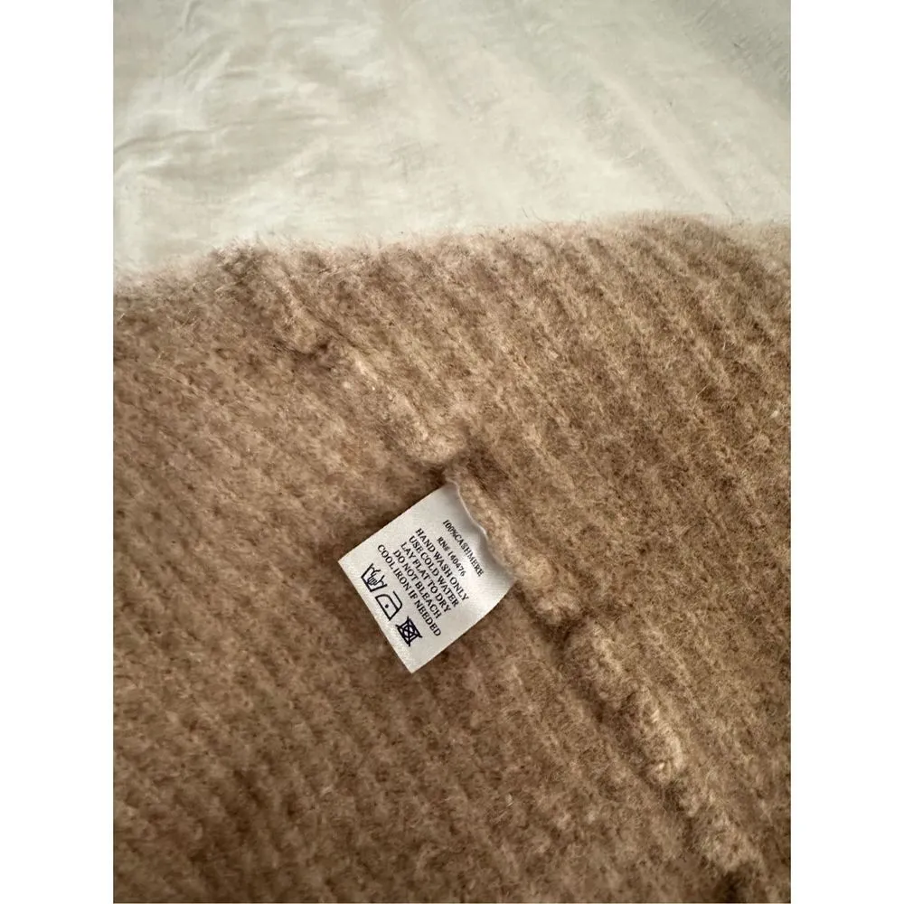 Faherty 100% Cashmere Brown/Tan Open Cardigan Size Medium - Image 5