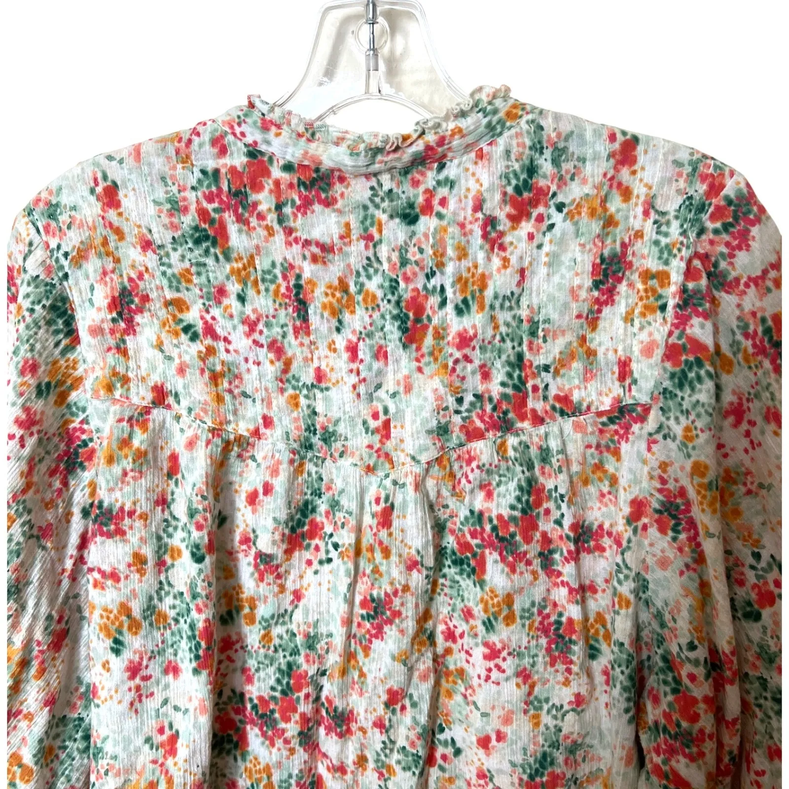 Fat Face Evelyn Fleur Meadow Blouse Ivory Multi Floral Cottagecore‎ Large EUC - Image 5