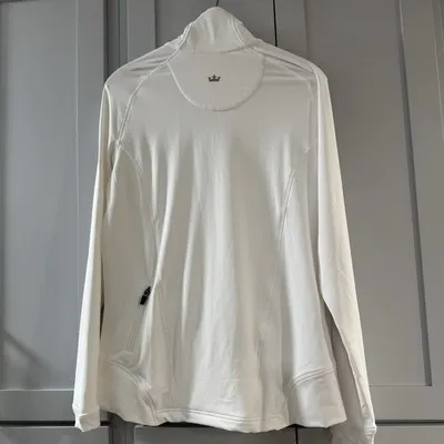 Peter Millar Tamara‎ Golf Jacket Womens XL White Stretch E4 Wicking 50 UPF Zip - Image 2