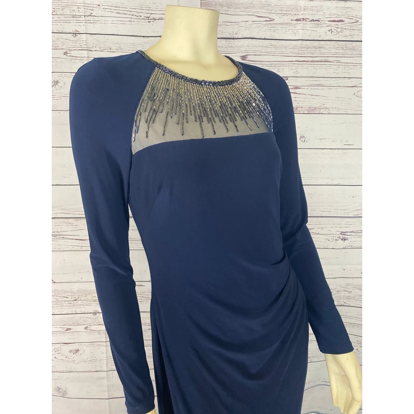 LAUREN RALPH LAUREN Beaded-Yoke Jersey Gown size 8 - Image 6