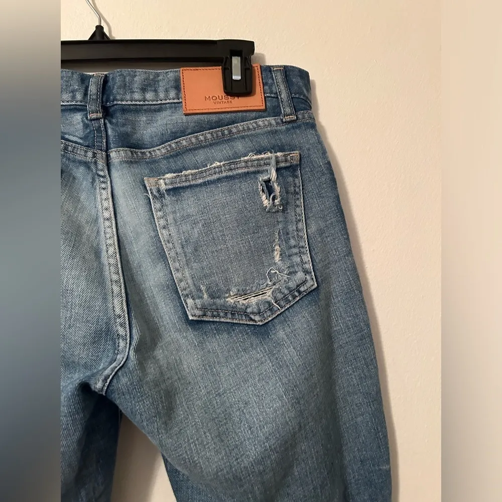Moussy Vintage Li Howa Jeans 27 Distressed Stretch Light Wash Japan Blue - Image 9