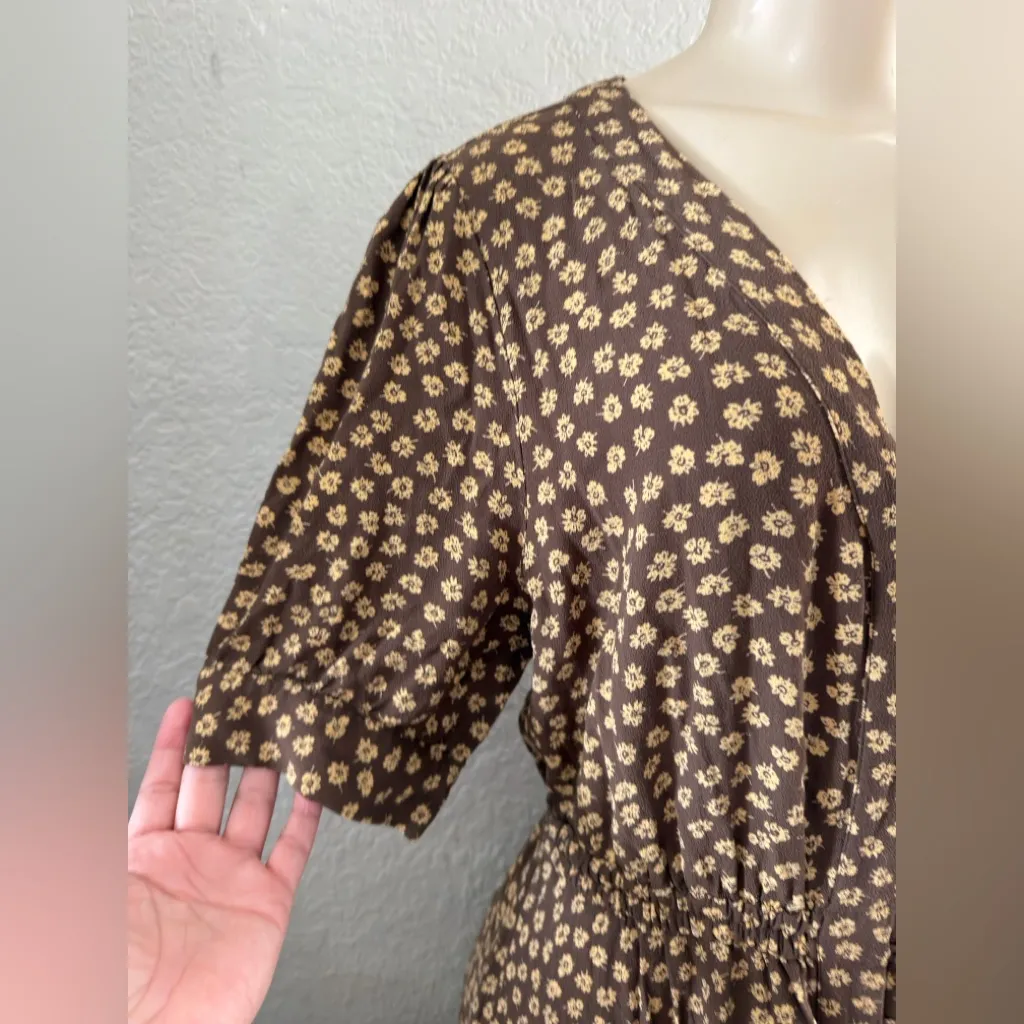 Madewell Button-Cuff Midi Dress in Woodcut Flowers size 14 Bohemian , casual - Image 10