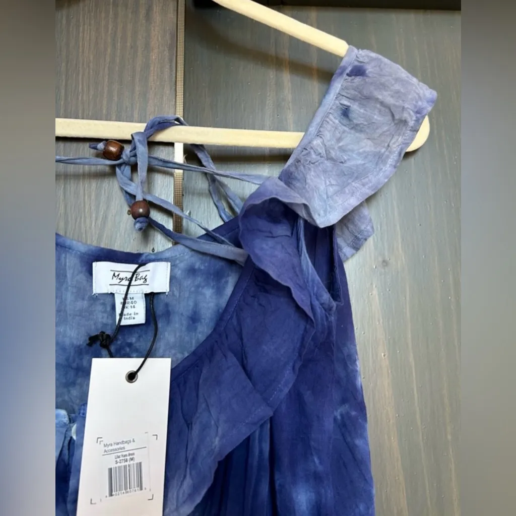 NWT Myra Blue Tie-Dye Sleeveless Dress size M - Image 8