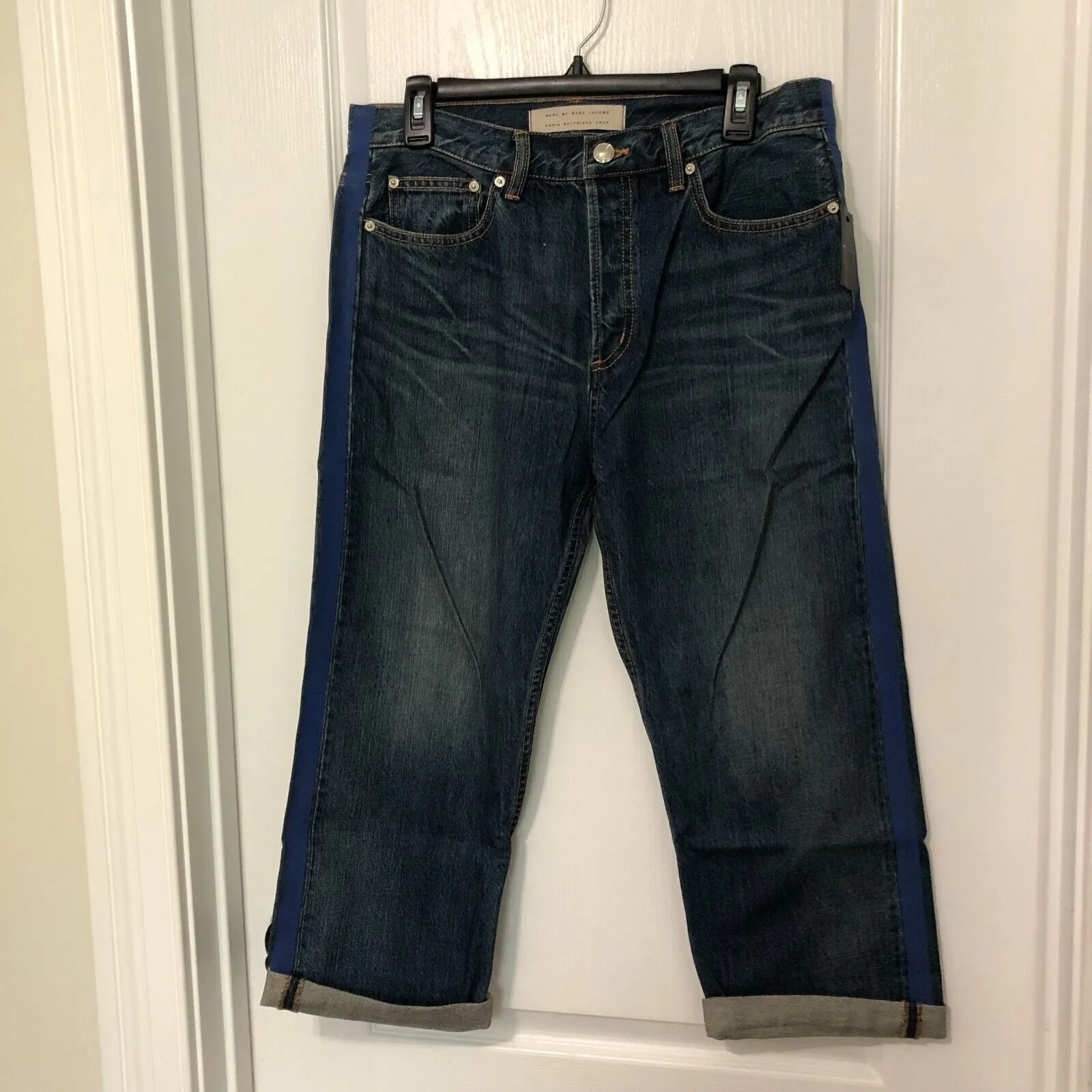 Marc Jacobs Mens‎ Jeans 28 Blue Denim Annie Boyfriend Crop NWT - Image 2