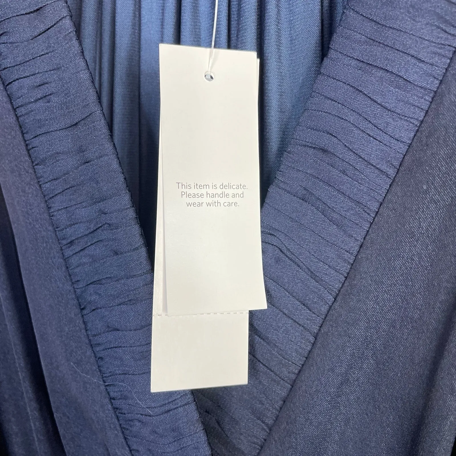 White House Black Market Satin Surplice Sleeveless Tiered Midi Dress Navy XS New - Image 12