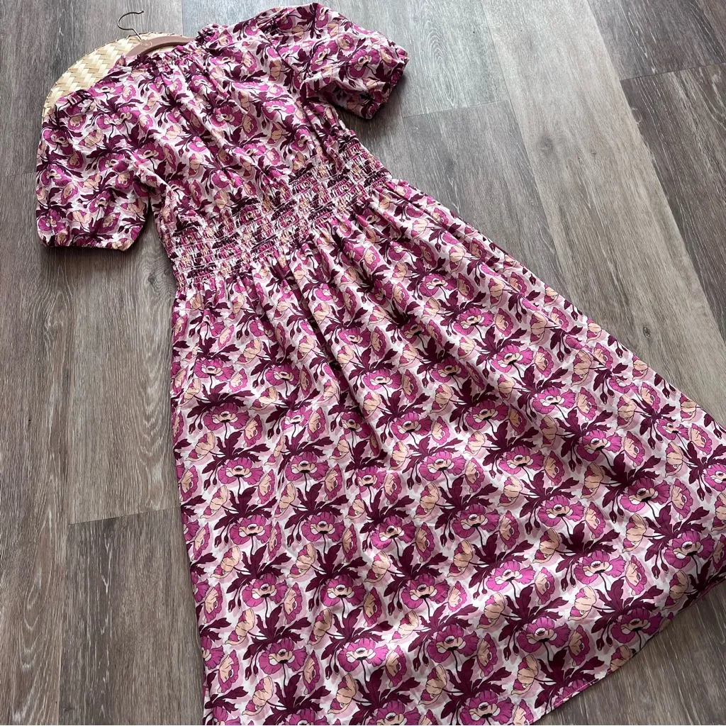 NWT J.Crew Liberty fabric‎ smock waist midi dress butterfield floral print - Image 10