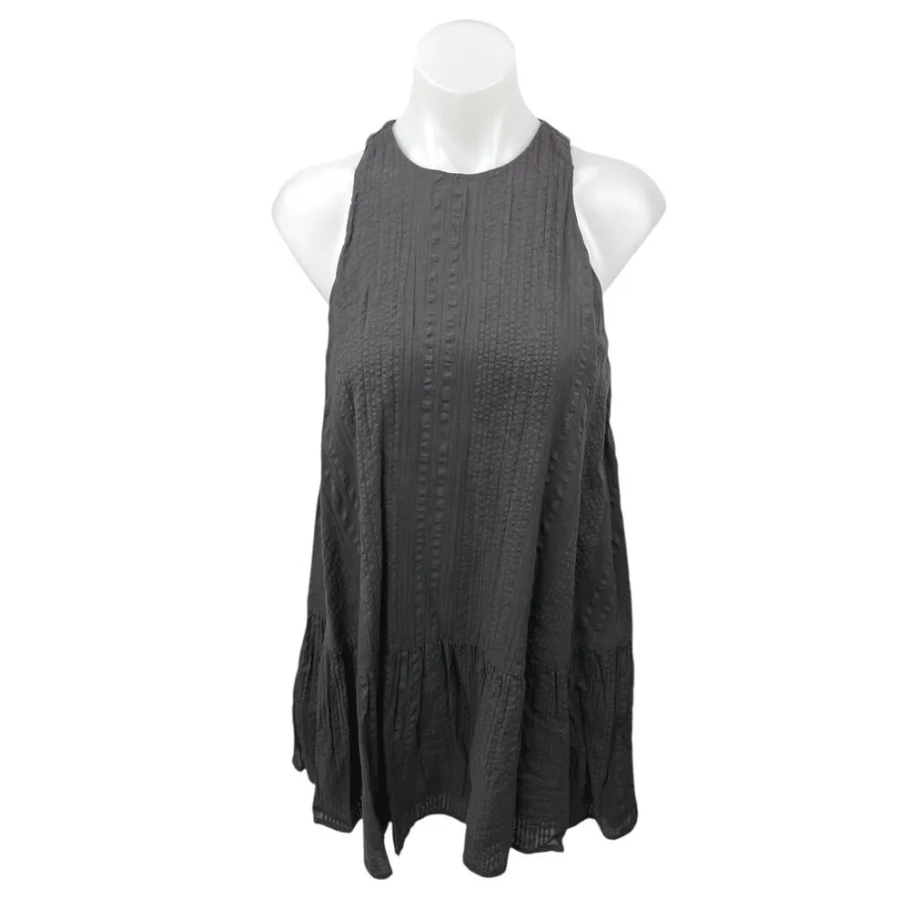 Urban Outfitters Women's Black Gauze Sleeveless Flowy Mini Shift Dress Size S - Image 4