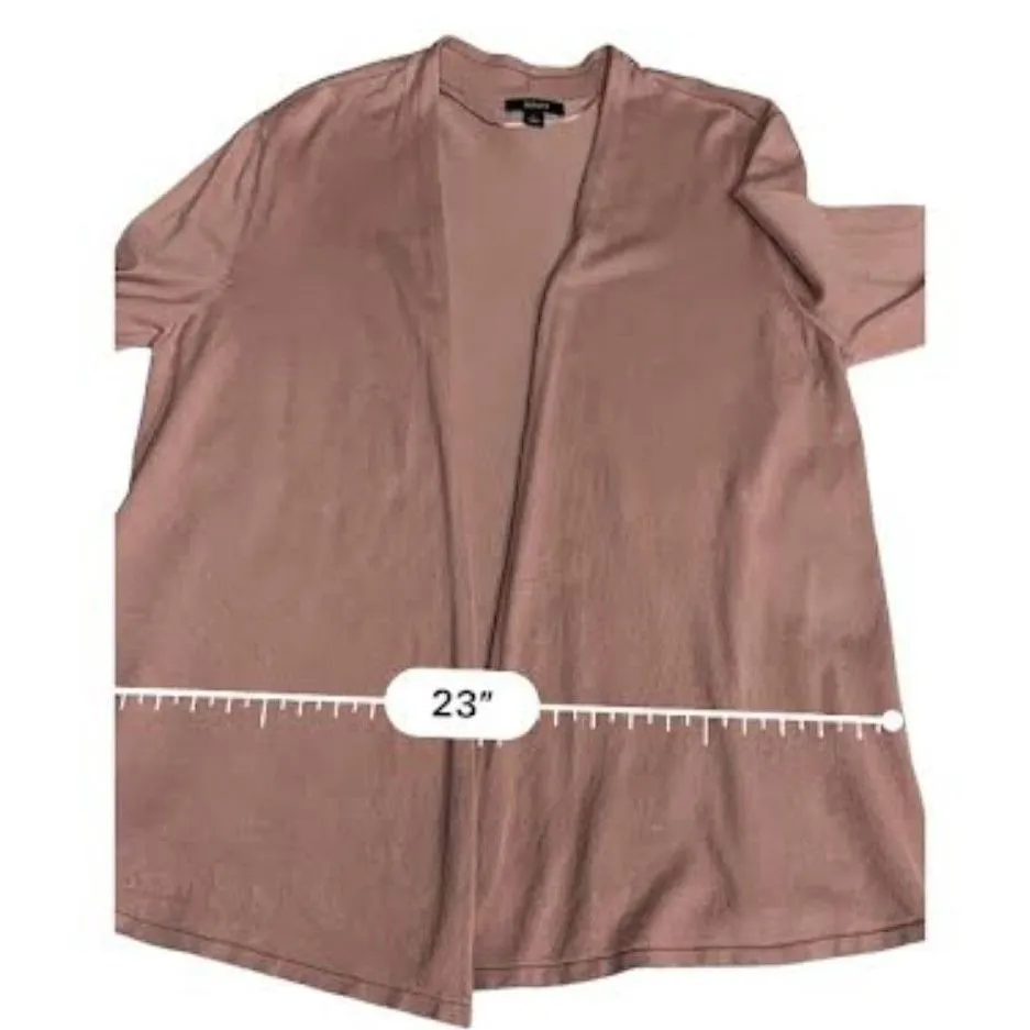 Alfani Pink Open Front Cardigan Bell Sleeves Bow Accents Size L Fre Flowy Dainty - Image 8