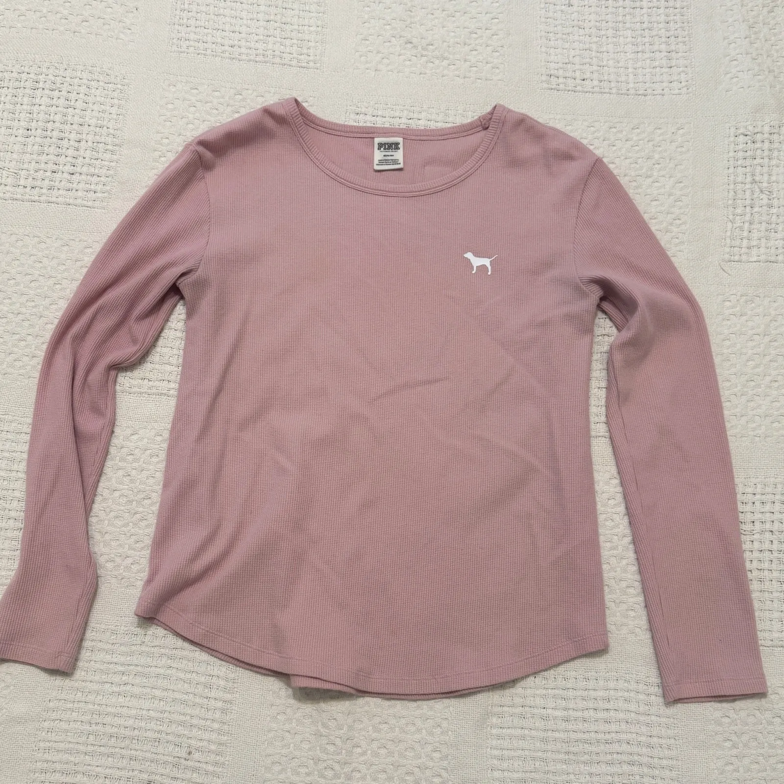 VS PINK medium thin thermal graphic long sleeve top TLS2 3146 - Image 9