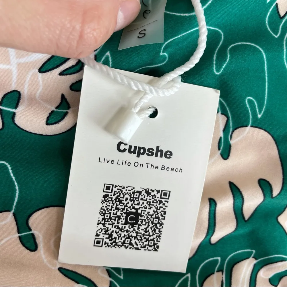 NWT Cupshe Palm Leaf High Waisted Bikini Bottoms - Image 7