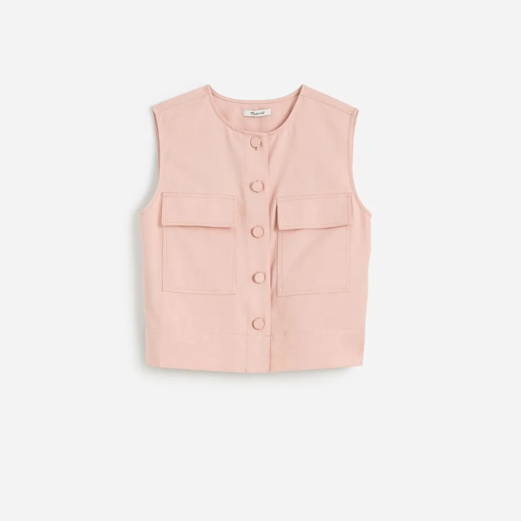 Madewell Crop‎ Cargo-Pocket Crewneck Top Size M - Image 5