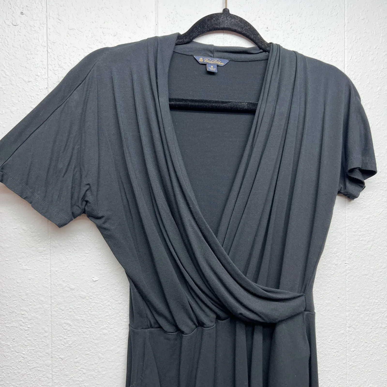 Brooks Brothers Cross Over Top Womens Medium Ruffle Hem Stretch Office Career - Image 3