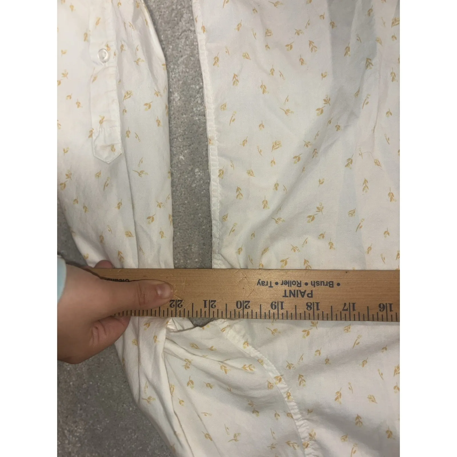 garnet hill white button up foral blouse size 12 organic pima cotton - Image 5