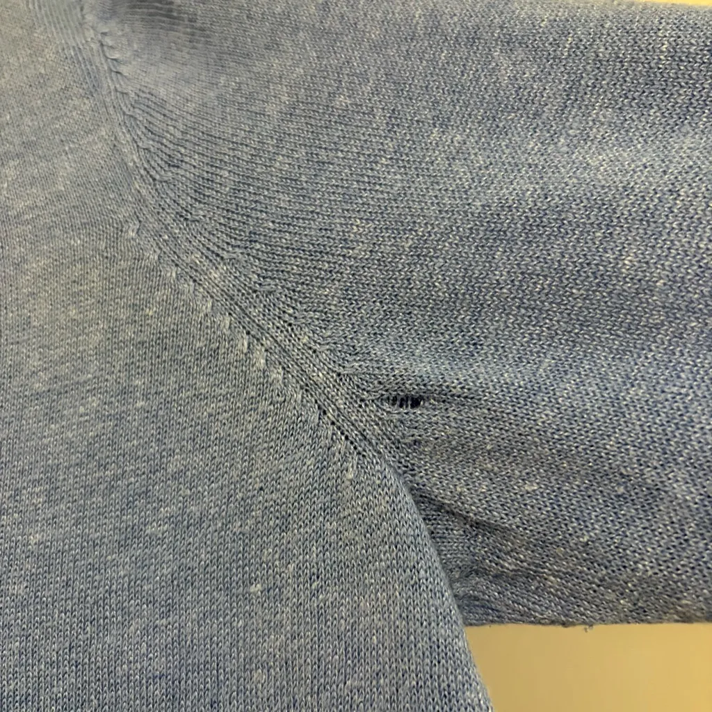 J. Jill Cardigan Sweater 3/4 Sleeve Linen Blend Button blue size large - Image 5