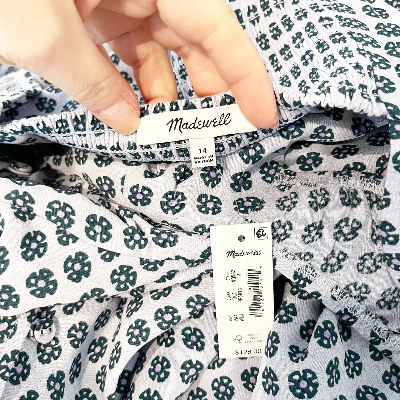 Madewell Cap Sleeve Button Up Mini Dress Washed Lavender Purple 14 - Image 3