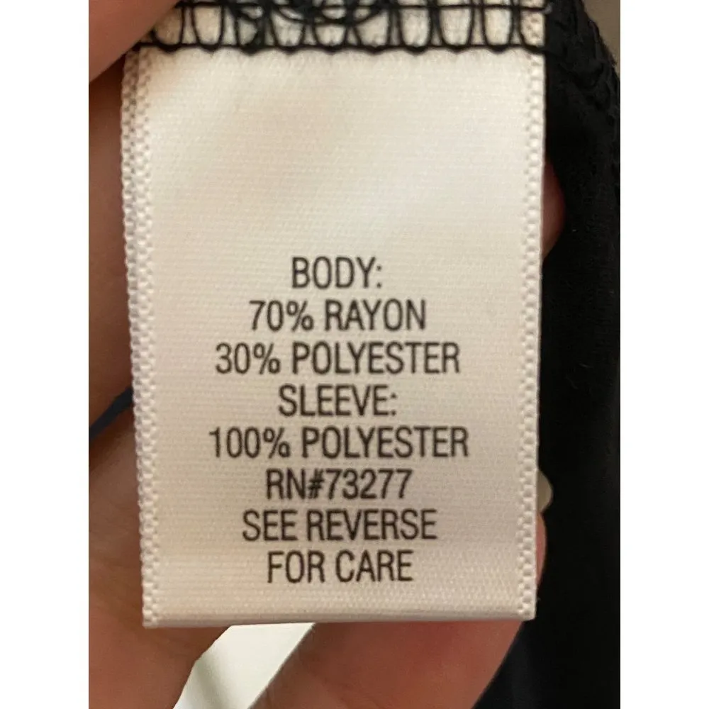 New Simply‎ Vera Vera Wang Black Tshirt with chiffon sleeves Sz S - Image 5