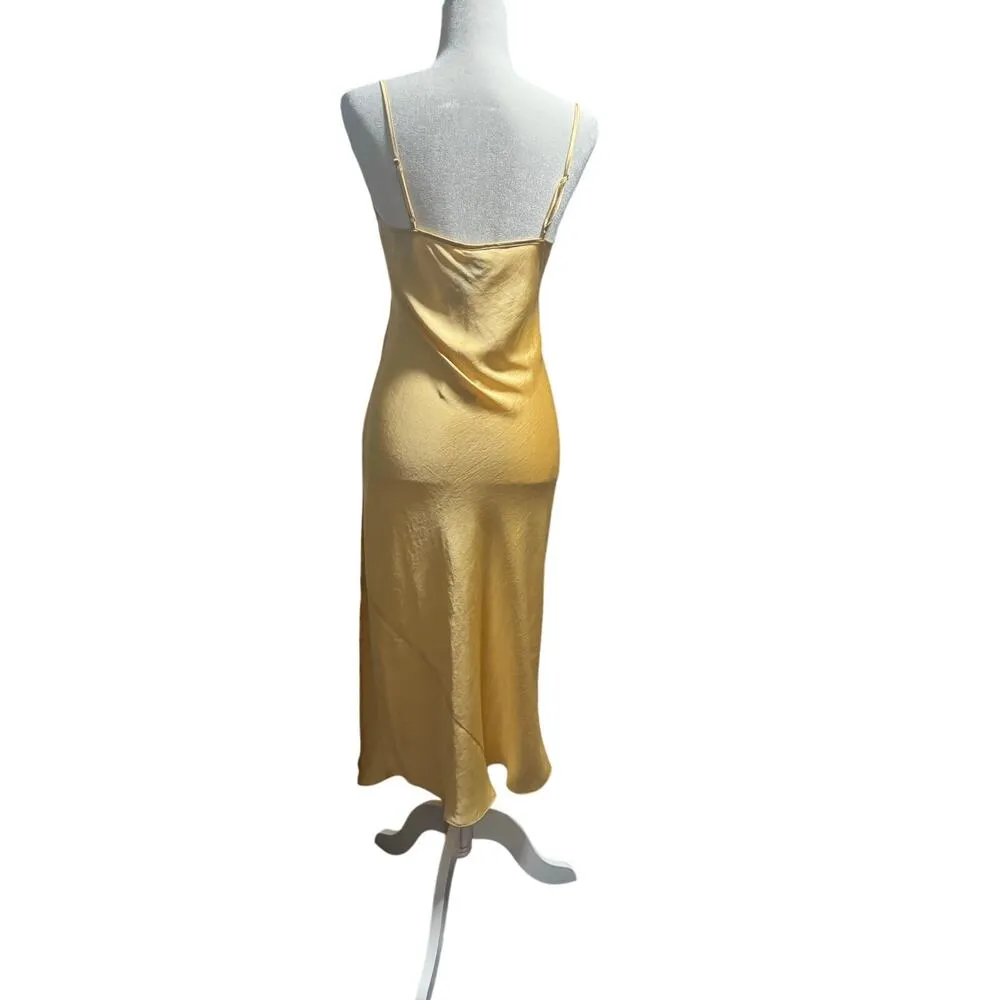 NWT ARITIZIA WILFRED ONLY Butter Yellow Slip Dress in SZ Small Petite - Image 3