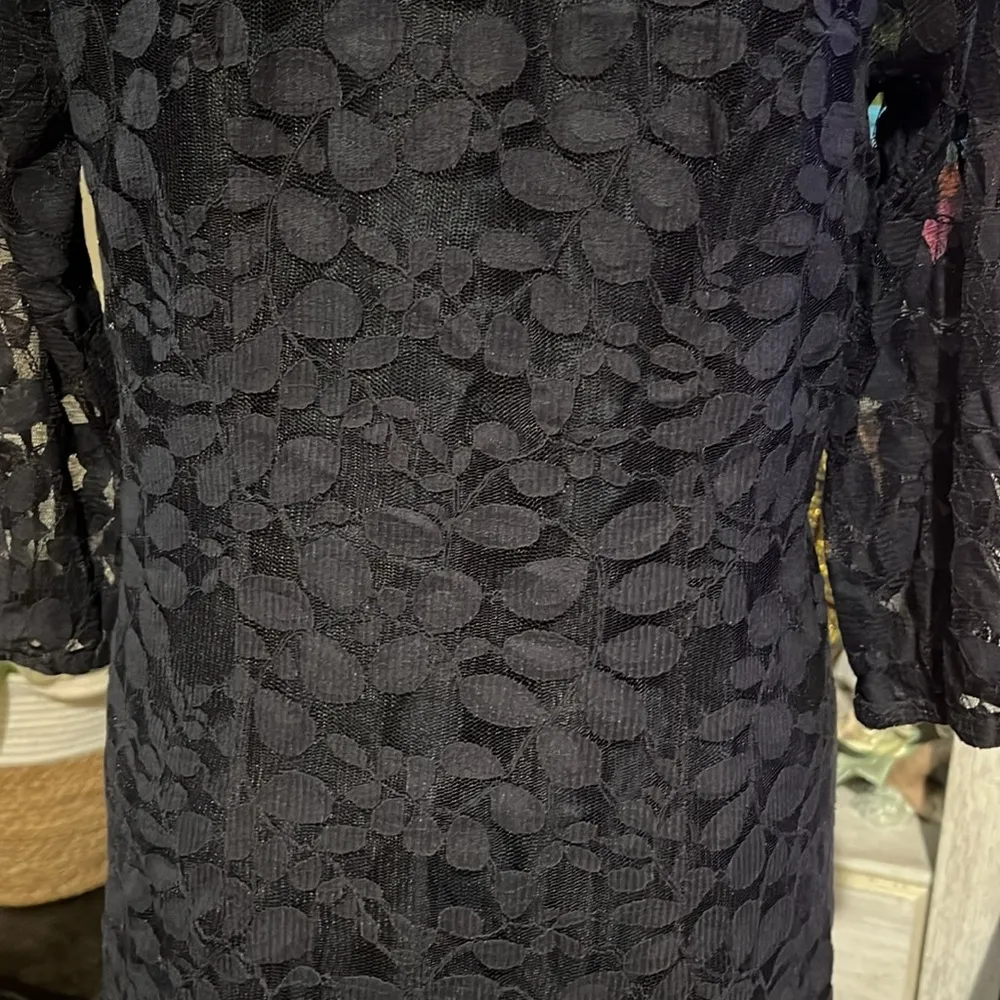 Garnet Hill Bohéme Easy Lace Black Dress.
Cocktail, whimsy goth, dark romantic 6 - Image 9