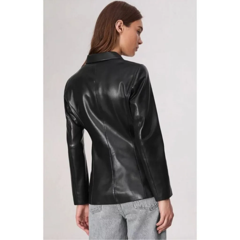 Rag & Bone Drew Faux Leather Blazer - Image 5