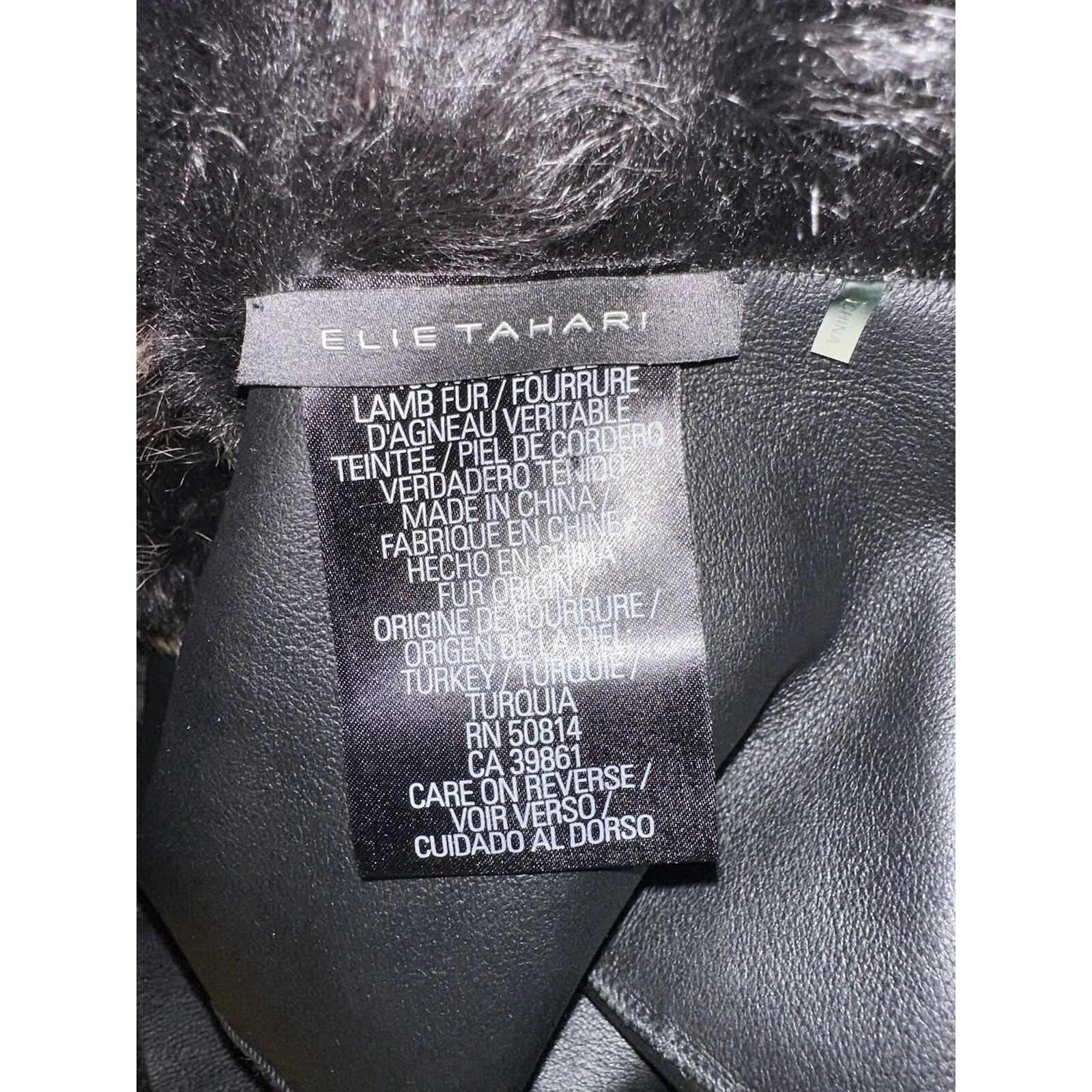 Elie Tahari Genuine Lambs Fur Leather Vest Reversible Womens XS/S Black/Brown - Image 7