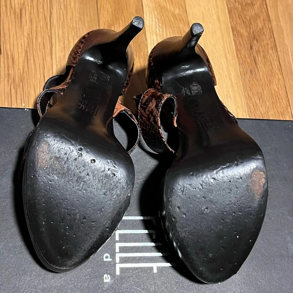 Pelle Moda Joleen Snake Print Strappy Platform Heels - Image 8