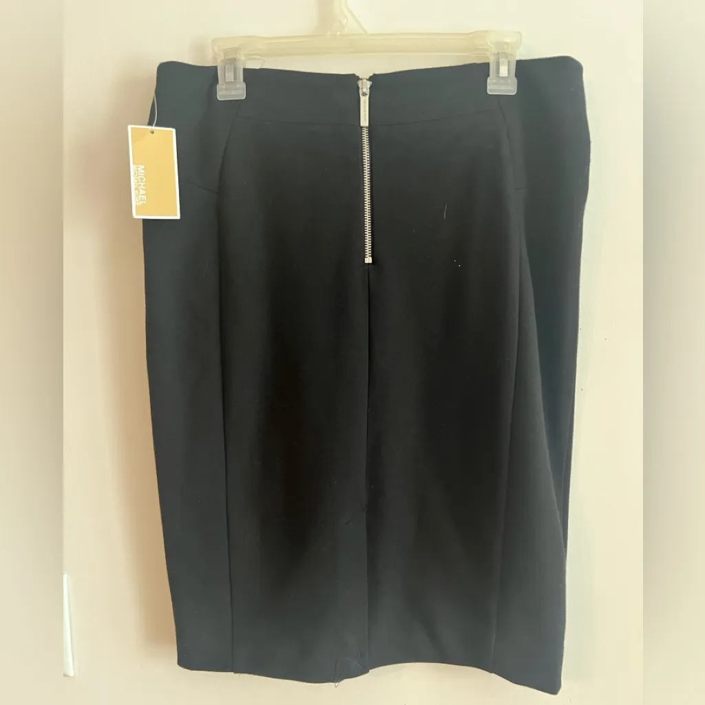 Michael Kors Ladies Black Size 12 Pencil Skirt Front Zipper Pockets NWT $85 MSRP - Image 8